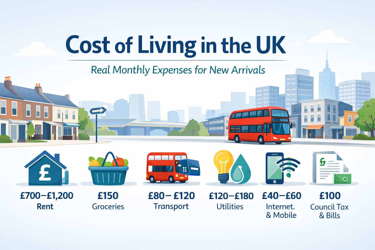 Cost of Living in the UK: Real Monthly Expenses for New Arrivals