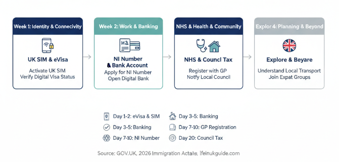 First 30 Days in the UK Checklist 2026: Essential Setup Guide